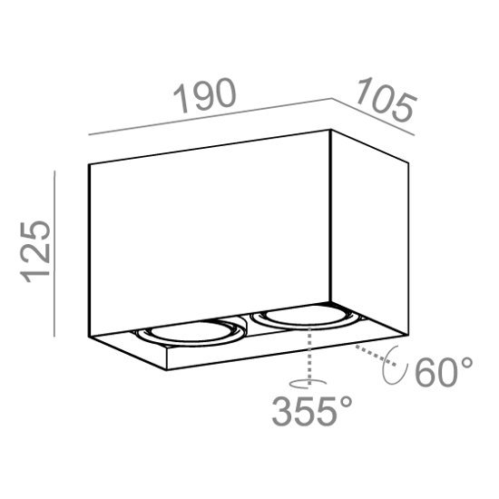 Plafon SQUARES next 50x2 LED 2700K DALI 36° AQform