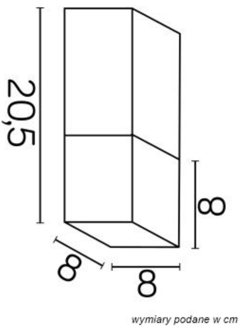 Plafon zewnętrzny czarny CUBE CB-S BL