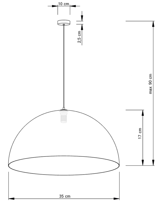 SFERA 35 CZARNY/MIEDZIANY lampa wisząca 30144