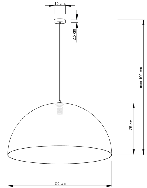 SFERA 50 CZARNY/ZŁOTY lampa wisząca 30137