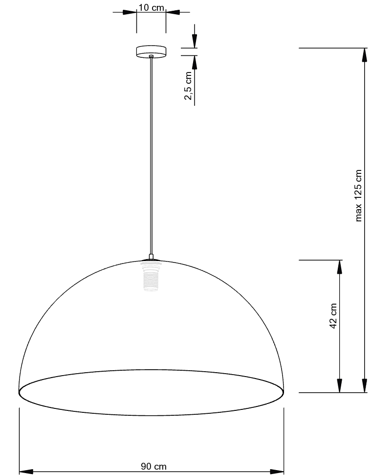 SFERA 90 ZŁOTY/CZARNY NAKRAPIANY lampa wisząca