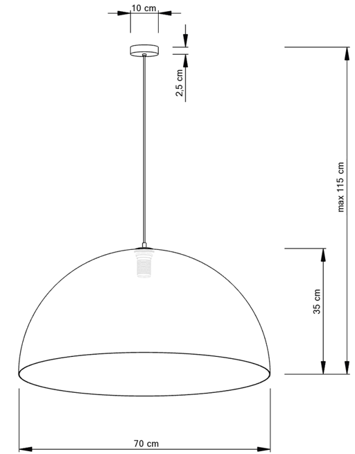 Sfera 70 czarny/złoty lampa wisząca 30131