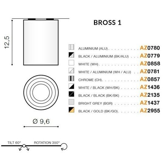 Spot BROSS 1 biały Azzardo 