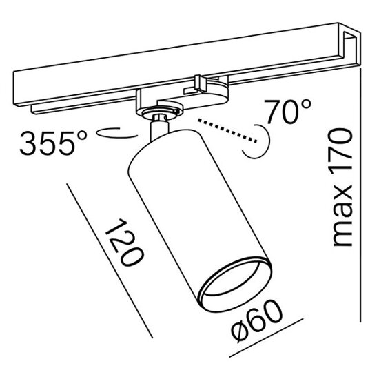 Spot PET next LED - Reflektor do szynoprzewodu 3F 3000K DALI AQform