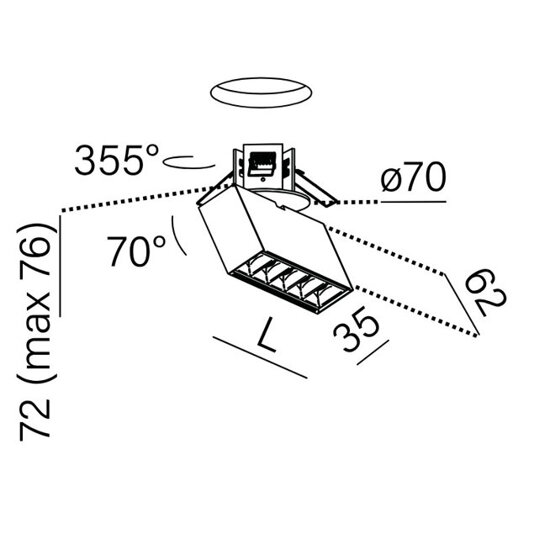 Spot do wbudowania RAFTER points LED AQform