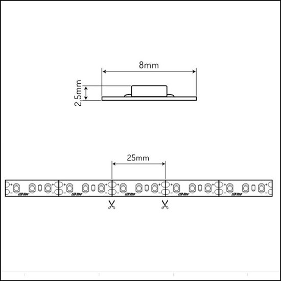 Taśma 600 SMD2835 12V 4000K 9,6W LED line 477149 - rolka 5m