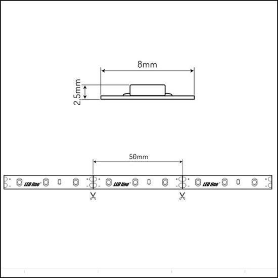 Taśma 600 SMD2835 24V 11000K 9,6W LED line 477125- rolka 5m