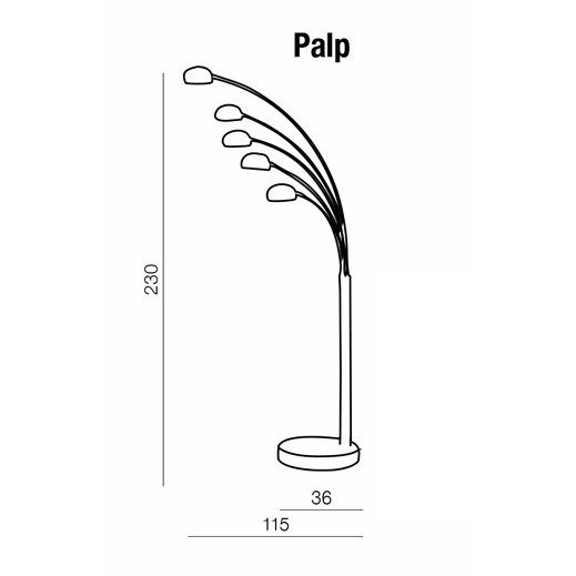 Wielka chromowa lampa podłogowa PALP Azzardo