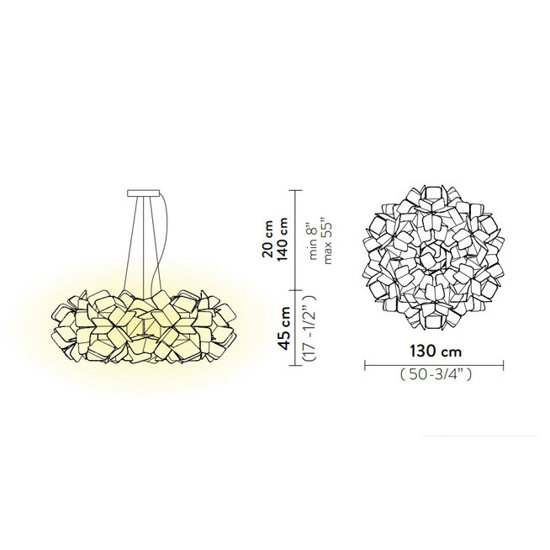 Wileka lampa wisząca Clizia Mama Non Mama Gold Slamp