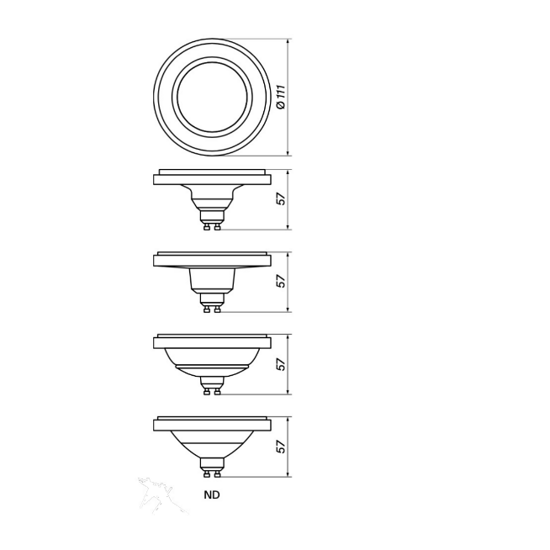 Żarówka GU10 ES111 LED 15W 4000K czarna