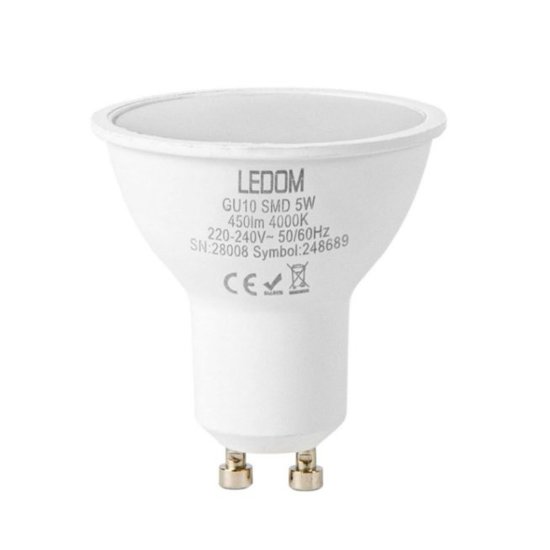 Żarówka LED GU10 220-240V 5W 450lm 4000K biała dzienna 