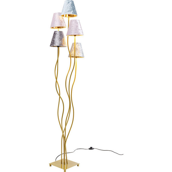 Złota lampa podłogowa FLEXIBLE VELVET  Kare Design