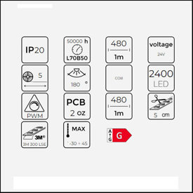  Taśma Led line COB 480 chips/m 24V 2700K 18W 478245 rolka 5 m