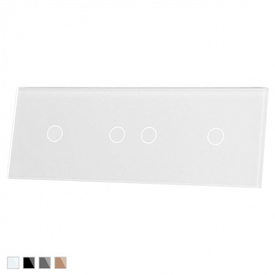 Czteroprzyciskowy potrójny biały panel szklany 70121-61 LIVOLO