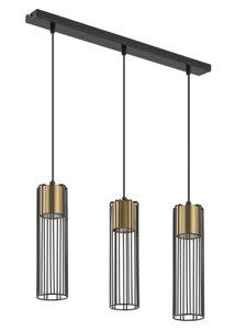 FOBIA 3 lampa wisząca prosty czarny/złoty 33458