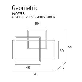 KINKIET GEOMETRIC CZARNY  W0233D  MAXLIGHT