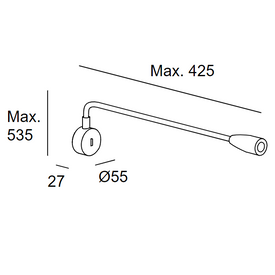 Kinkiet BED szary 05-2830-34-34 Leds-C4 