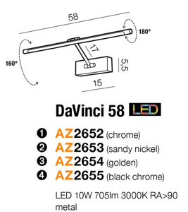 Kinkiet DAVINCI 58 Azzardo AZ2653