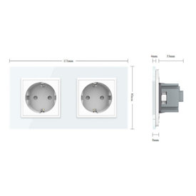 Komplet LIVOLO dwa gniazda w szklanej ramce kolor zielony