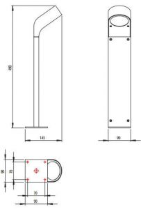 LAMPA STOJĄCA ZEWNETRZNA ASTRO SOPRANO BOLLARD 0677