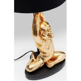 LAMPA STOŁOWA ANIMAL YOGA MONKEY Ø25X48 CM CZARNO-ZŁOTA