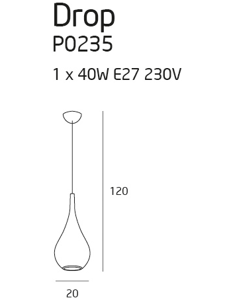 LAMPA WISZĄCA DROP P0235 MAXLIGHT