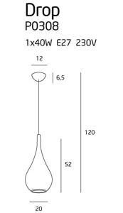 LAMPA WISZĄCA DROP P0308 MAXLIGHT