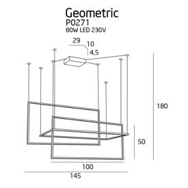 LAMPA WISZĄCA GEOMETRIC CZARNA DUŻA P0271D MAXLIGHT