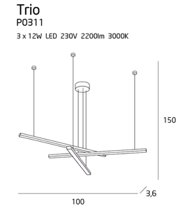 LAMPA WISZĄCA TRIO P0311 MAXLIGHT