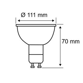 LED QPAR111 6,5W GU10 425lm 2700K 24st. ściem