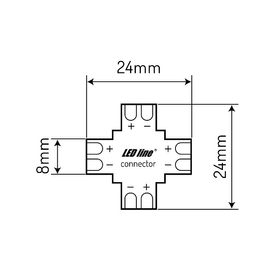 Łącznik kątowy CONNECTOR CLICK do taśm LED line® 8mm 2 pin typ +