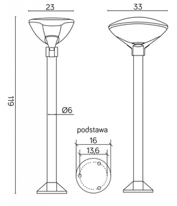 Lampa stojąca zewnętrzna TEO 2 SU-MA