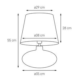 Lampa stołowa SAWA szara Kaspa