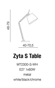 Lampa stołowa Zyta S  Azzardo czarna + chrom