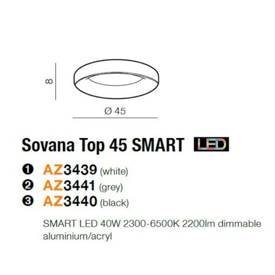 Lampa sufitowa Sovana 45 cm Gray SMART Azzardo