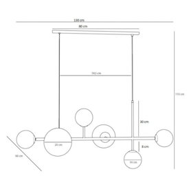 Lampa wisząca Dione 6 1092K4 chrom