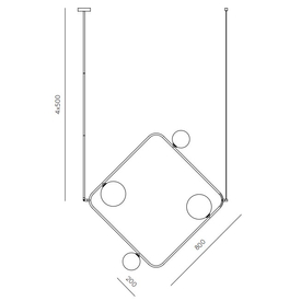 Lampa wisząca GRUYE z kloszami 2 x 20 cm + 2 x 40 cm opal Aromas