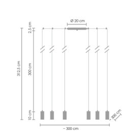 Lampa wisząca LINEA-9 czarna