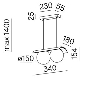 Lampa wisząca MODERN BALL x2 LED AQFORM