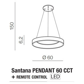 Lampa wisząca Santana 60 CCT z pilotem Azzardo AZ5008