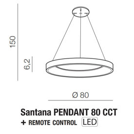 Lampa wisząca Santana 80 CCT z pilotem Azzardo AZ5012