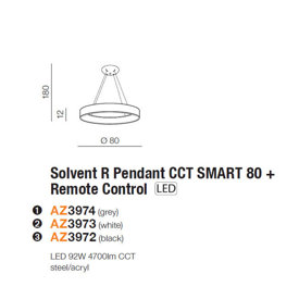 Lampa wisząca Solvent R 80 cm PILOT + Smart WiFi  Azzardo