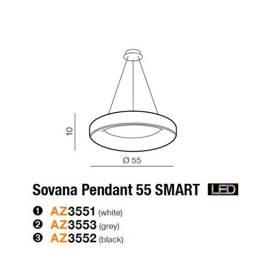 Lampa wisząca Sovana 55 cm Gray Smart Azzardo