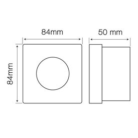 Oprawa halogenowa sufitowa wodoodporna, kwadratowa, stała, odlew, aluminium - chrom