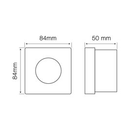 Oprawa halogenowa sufitowa wodoodporna, kwadratowa, stała, odlew, aluminium - satyna