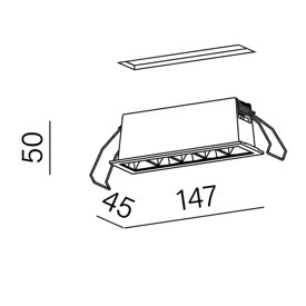 RAFTER points 15 LED trim wpuszczany M927 50° odbłyśnik biały AQFORM 