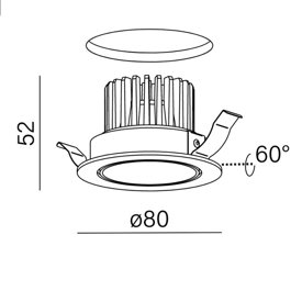 RING next 50 LED M930 59° wpuszczany AQform