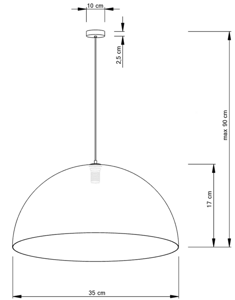 SFERA 35 CZARNY/MIEDZIANY lampa wisząca 30144