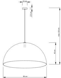 SFERA 90 ZŁOTY/CZARNY NAKRAPIANY lampa wisząca