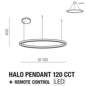 Ściemnialna Lampa wisząca Halo 120 CCT Gold Azzardo